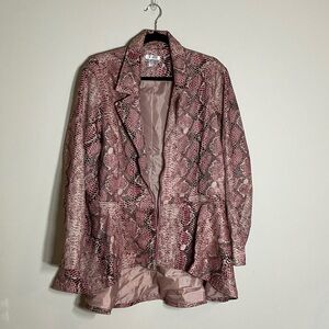 VENUS Pink and Brown Snake Print Blazer